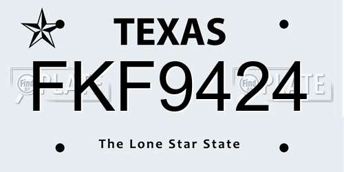 FKF9424 Texas License Plate
