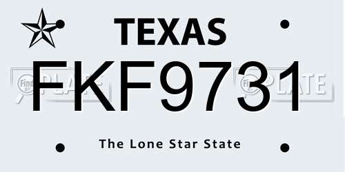 FKF9731 Texas License Plate