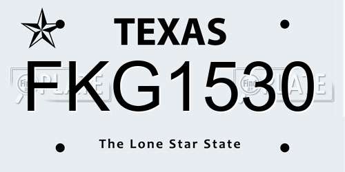 FKG1530 Texas License Plate