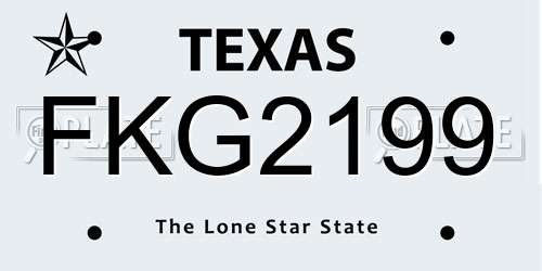 FKG2199 Texas License Plate