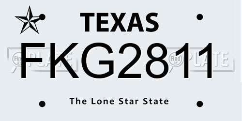 FKG2811 Texas License Plate