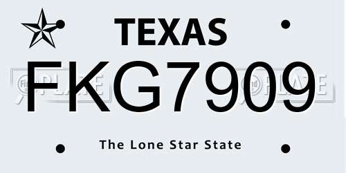 FKG7909 Texas License Plate
