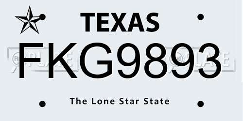 FKG9893 Texas License Plate