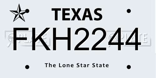FKH2244 Texas License Plate