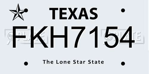 FKH7154 Texas License Plate
