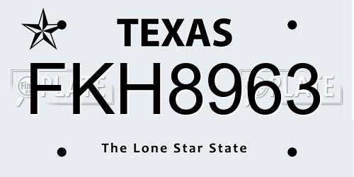 FKH8963 Texas License Plate