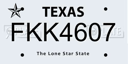 FKK4607 Texas License Plate