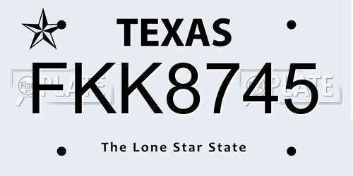 FKK8745 Texas License Plate
