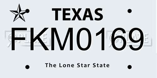 FKM0169 Texas License Plate