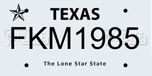 FKM1985 Texas License Plate
