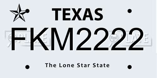 FKM2222 Texas License Plate