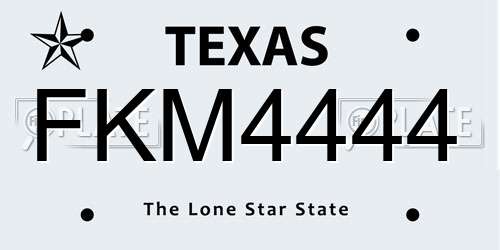 FKM4444 Texas License Plate