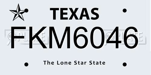 FKM6046 Texas License Plate