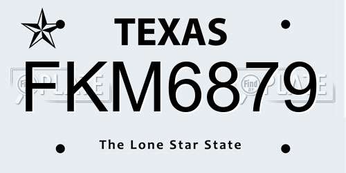 FKM6879 Texas License Plate