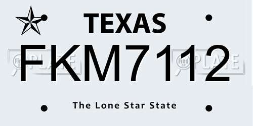 FKM7112 Texas License Plate