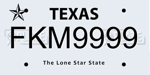 FKM9999 Texas License Plate