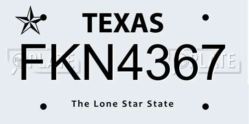 FKN4367 Texas License Plate