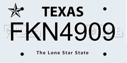 FKN4909 Texas License Plate