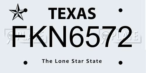 FKN6572 Texas License Plate