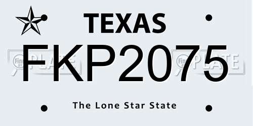 FKP2075 Texas License Plate