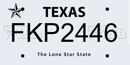FKP2446 Texas License Plate