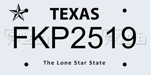 FKP2519 Texas License Plate