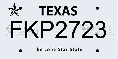 FKP2723 Texas License Plate