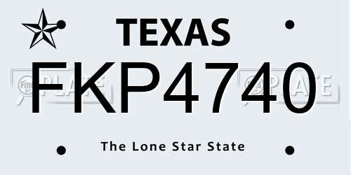 FKP4740 Texas License Plate