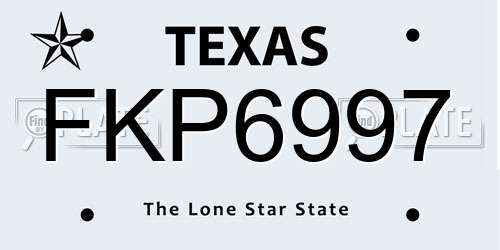 FKP6997 Texas License Plate