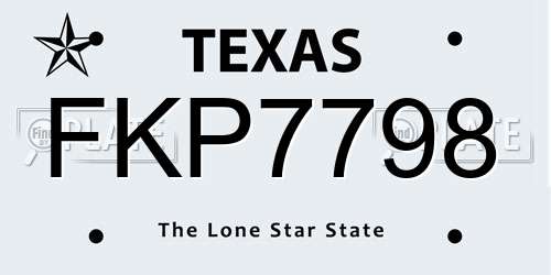 FKP7798 Texas License Plate