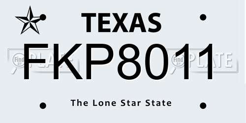 FKP8011 Texas License Plate