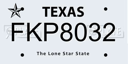 FKP8032 Texas License Plate
