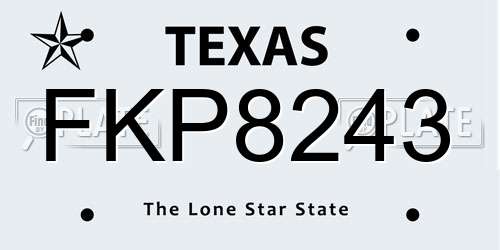 FKP8243 Texas License Plate