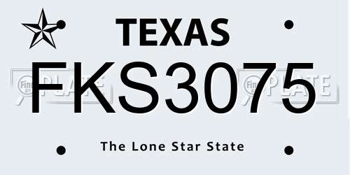 FKS3075 Texas License Plate