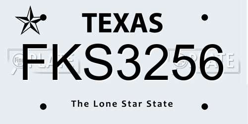 FKS3256 Texas License Plate