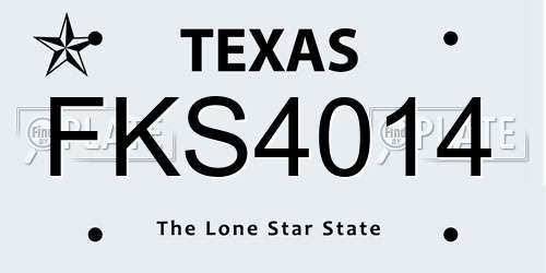 FKS4014 Texas License Plate