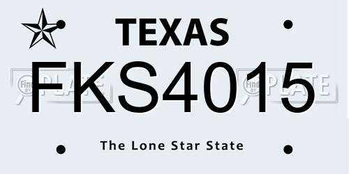 FKS4015 Texas License Plate