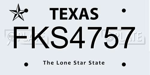 FKS4757 Texas License Plate