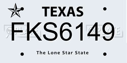 FKS6149 Texas License Plate