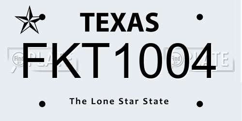 FKT1004 Texas License Plate