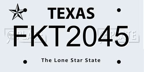 FKT2045 Texas License Plate