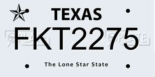 FKT2275 Texas License Plate