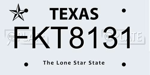 FKT8131 Texas License Plate