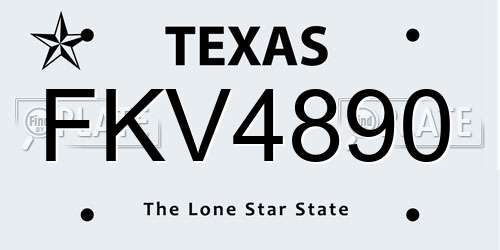 FKV4890 Texas License Plate