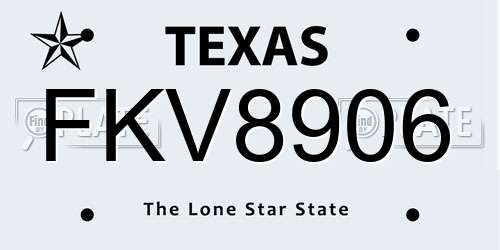 FKV8906 Texas License Plate