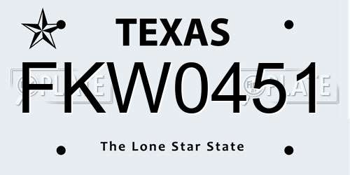 FKW0451 Texas License Plate