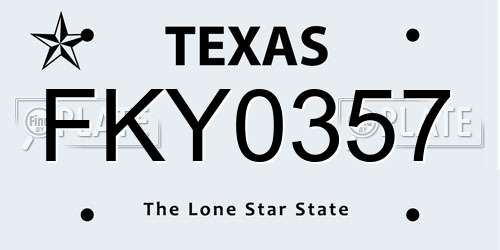 FKY0357 Texas License Plate