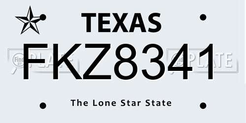 FKZ8341 Texas License Plate