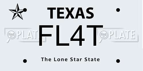 FL4T Texas License Plate