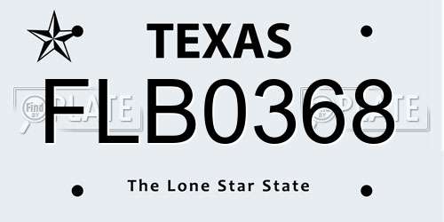 FLB0368 Texas License Plate